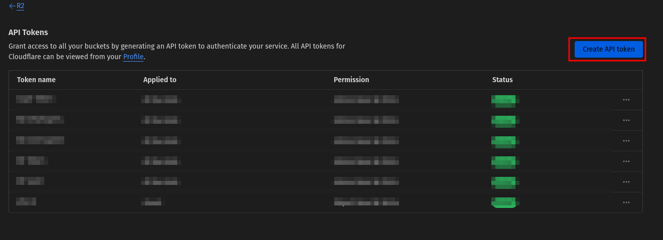 Creating an R2 API Tokens